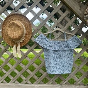 Abercrombie Kids Blue Floral Smocked Top